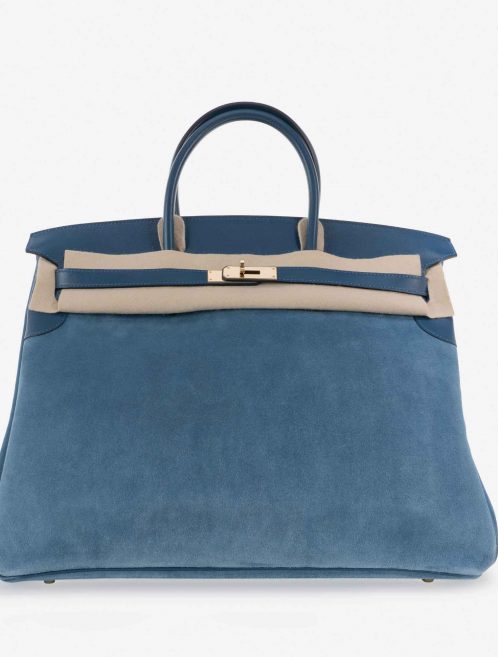 Hermès Birkin 40 Suede Grizzly Blue Thalassa