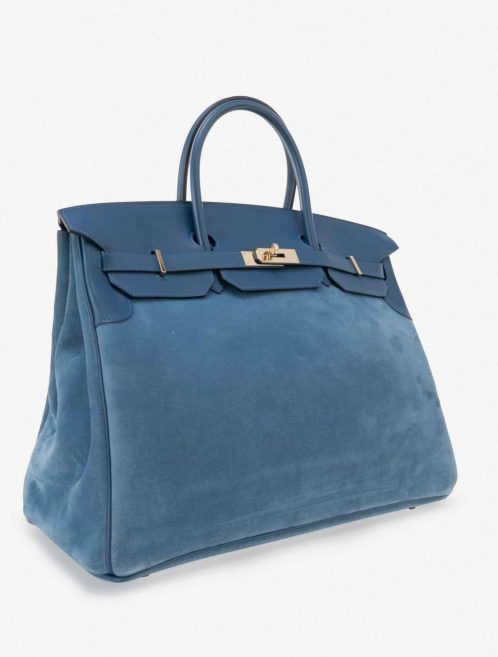 Hermès Birkin 40 Suede Grizzly Blue Thalassa