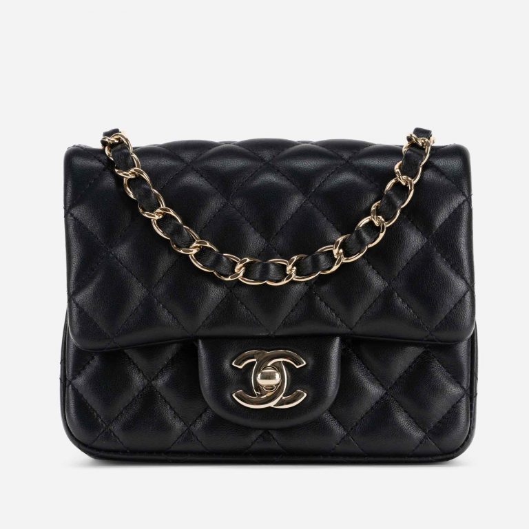 Pre-owned Chanel bag Timeless Mini Square Lamb Black Black | Sell your designer bag on Saclab.com