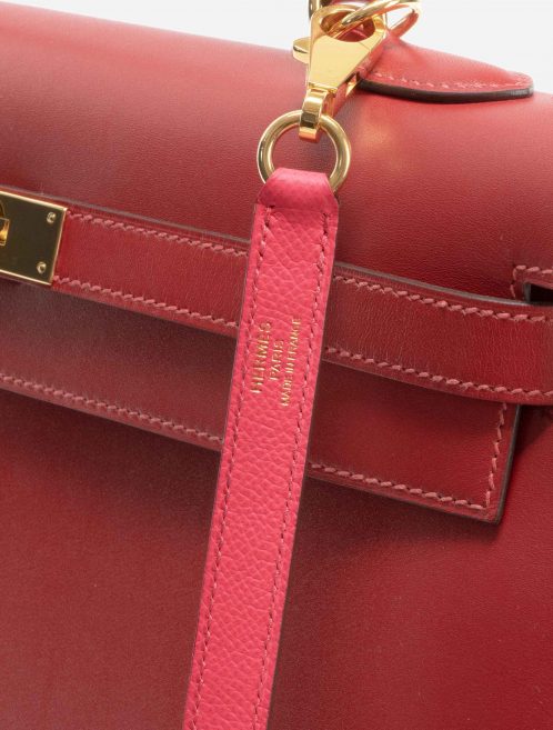 Hermès Shoulder Strap Tressage de Cuir Epsom Rose Azalee / Abricot