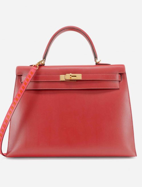 Hermès Shoulder Strap Tressage de Cuir Epsom Rose Azalee / Abricot