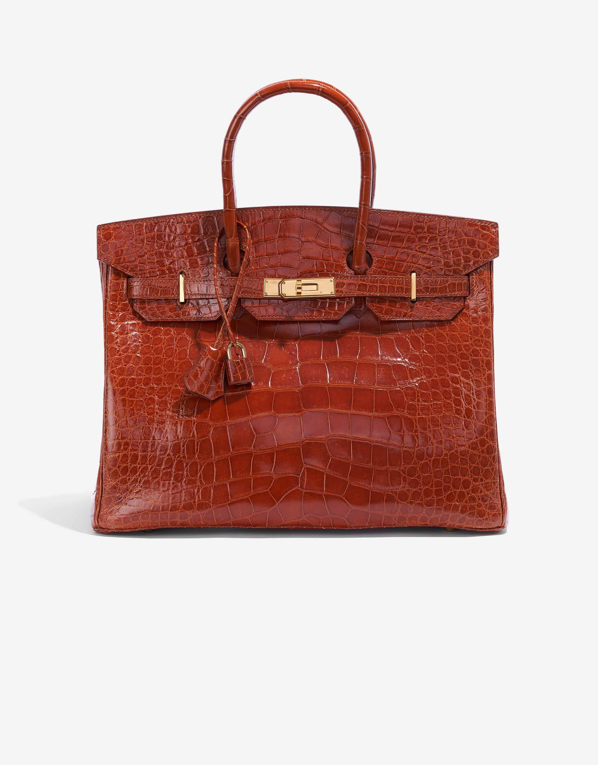 Gold Hardware Red Crocodile Birkin Bag Hermès Birkin 35 Alligator