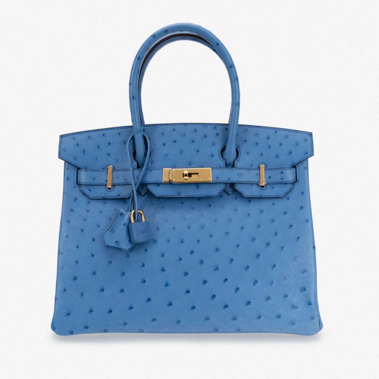 Hermès Birkin 30 Ostrich Blue Mykonos