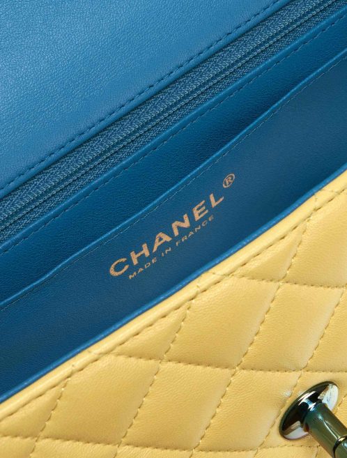 Chanel Rainbow Timeless Mini Rectangular Lamb Yellow / Petrol