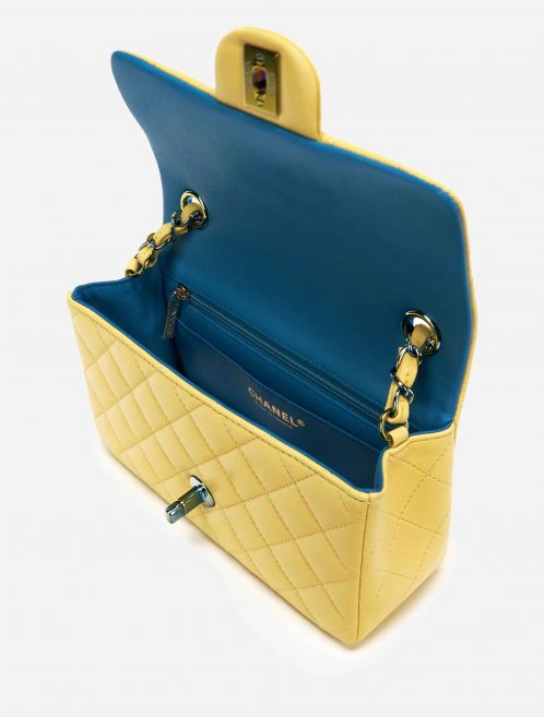 Chanel Rainbow Timeless Mini Rectangular Lamb Yellow / Petrol
