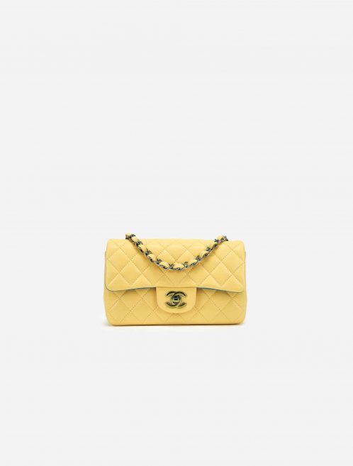 Chanel Rainbow Timeless Mini Rectangular Lamb Yellow / Petrol
