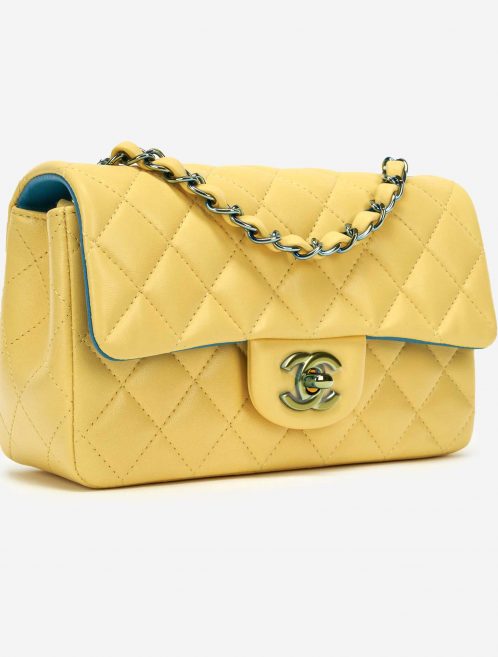 Chanel Rainbow Timeless Mini Rectangular Lamb Yellow / Petrol