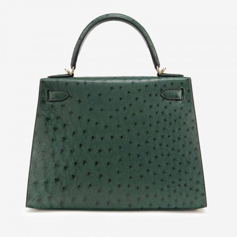 Hermès Kelly 28 HSS Ostrich Vert Titien/ Bleu Indigo
