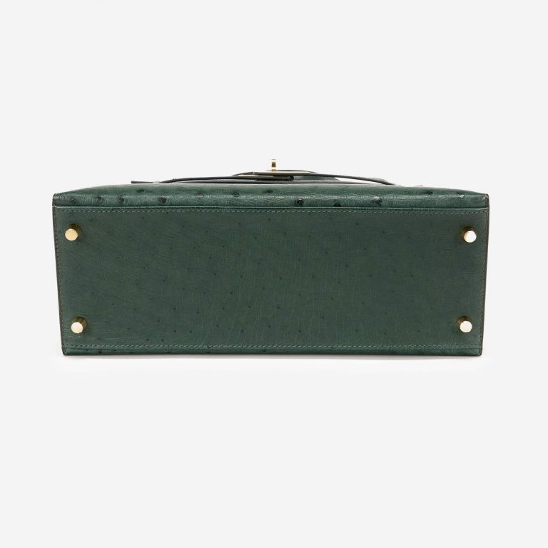 Hermès Kelly 28 HSS Ostrich Vert Titien/ Bleu Indigo