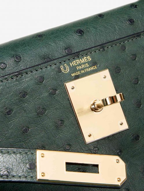 Hermès Kelly 28 HSS Ostrich Vert Titien/ Bleu Indigo