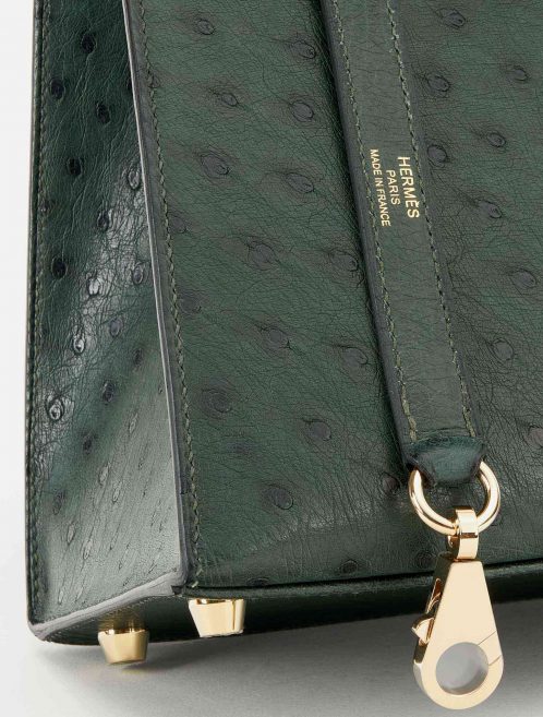 Hermès Kelly 28 HSS Ostrich Vert Titien/ Bleu Indigo