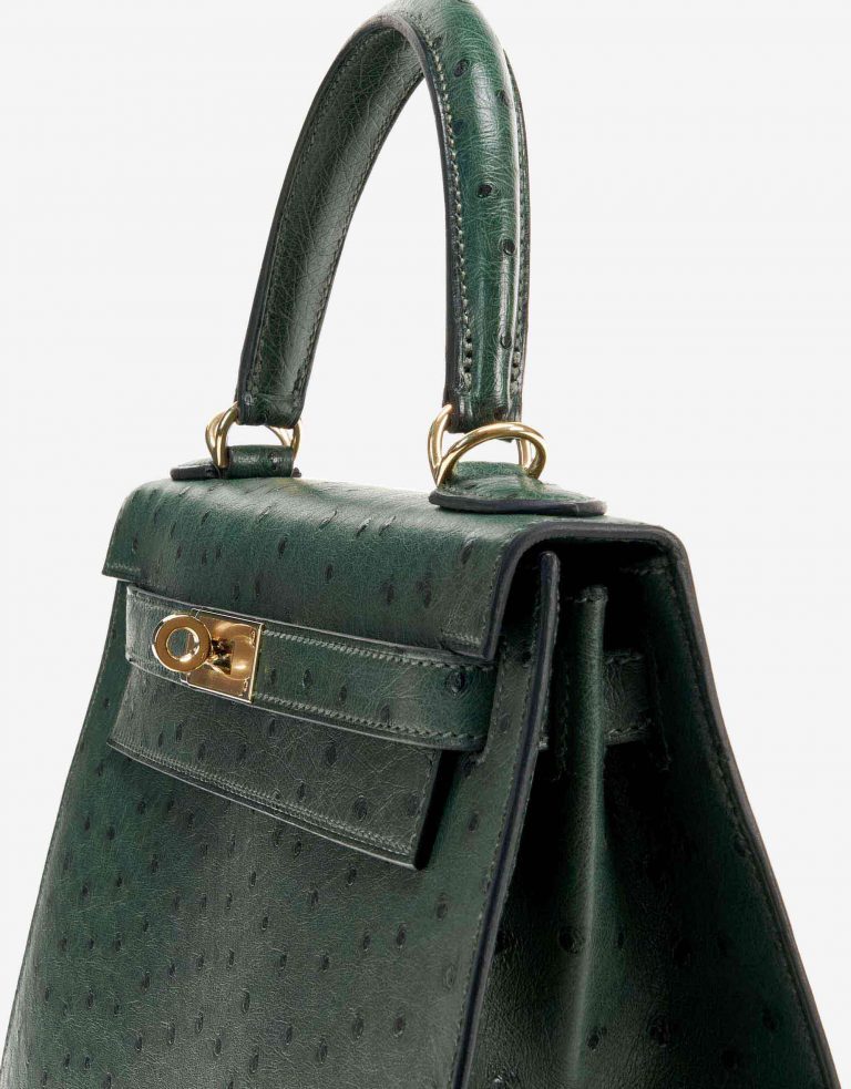 Hermès Kelly 28 HSS Ostrich Vert Titien/ Bleu Indigo
