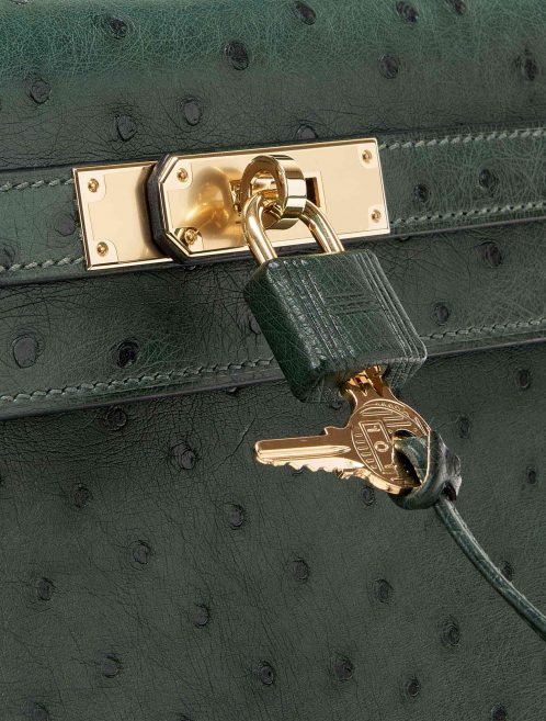 Hermès Kelly 28 HSS Ostrich Vert Titien/ Bleu Indigo
