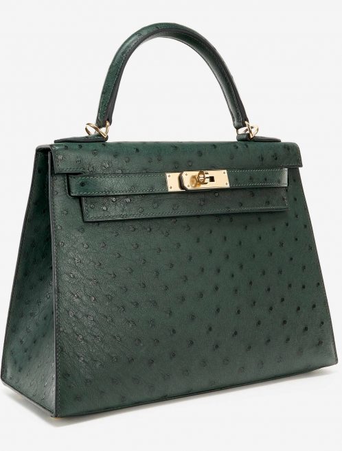 Hermès Kelly 28 HSS Ostrich Vert Titien/ Bleu Indigo