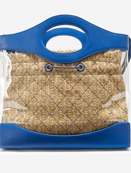 Pre-owned Chanel bag Shopper PVC / Straw Blue / Transparent Blue, Transparent | Sell your designer bag on Saclab.com