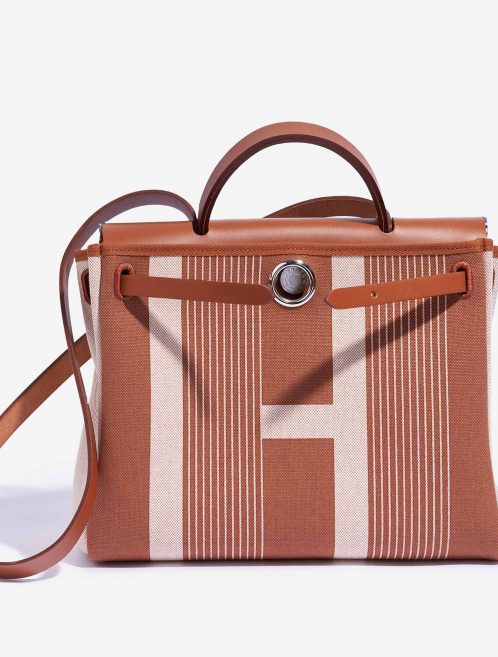 Hermès Herbag 31 Vache Hunter / Toile H Vibration Fauve / Ecru-Beige