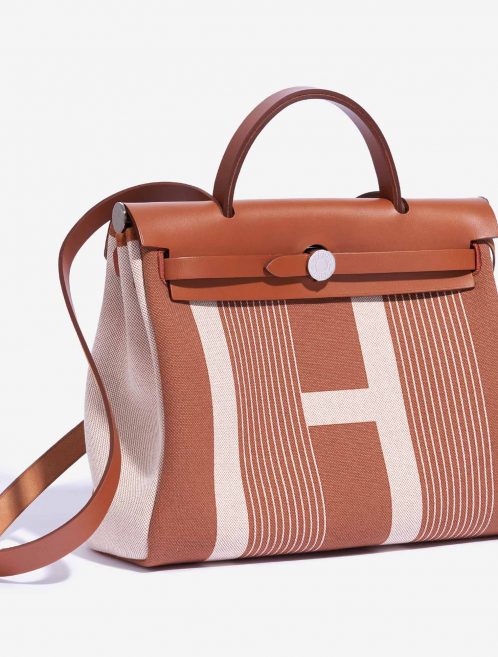 Hermès Herbag 31 Vache Hunter / Toile H Vibration Fauve / Ecru-Beige