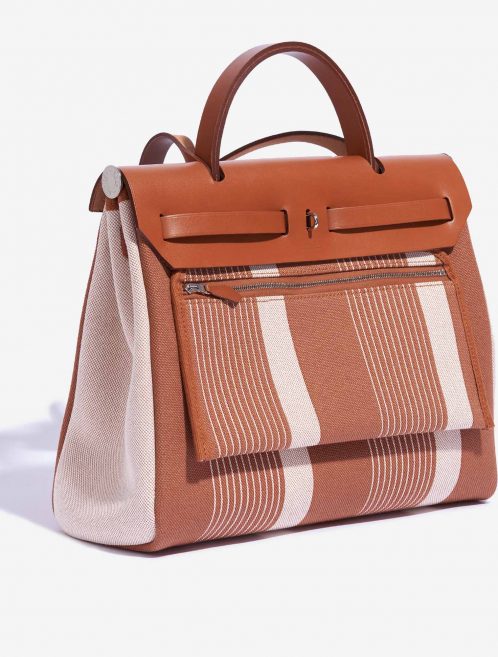Hermès Herbag 31 Vache Hunter / Toile H Vibration Fauve / Ecru-Beige