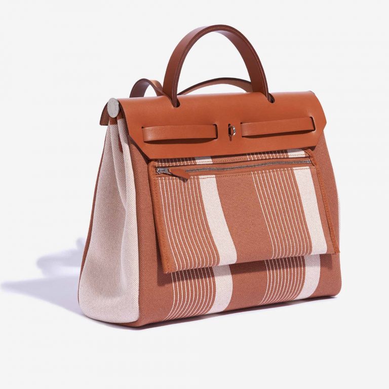 Hermès Herbag 31 Vache Hunter / Toile H Vibration Fauve / Ecru-Beige