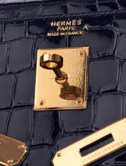 Hermès Kelly 35 Crocodile Porosus Bleu Marine