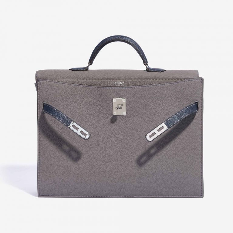 Hermès Kelly Depeche 34 Clemence Gris Mouette / Blue Nuit