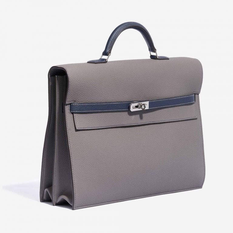 Hermès Kelly Depeche 34 Clemence Gris Mouette / Blue Nuit