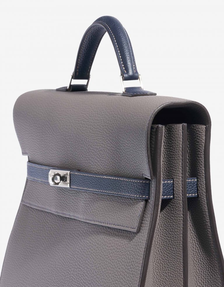 Hermès Kelly Depeche 34 Clemence Gris Mouette / Blue Nuit