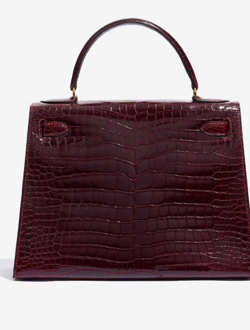 Hermès Kelly 28 Porosus Crocodile Bordeaux