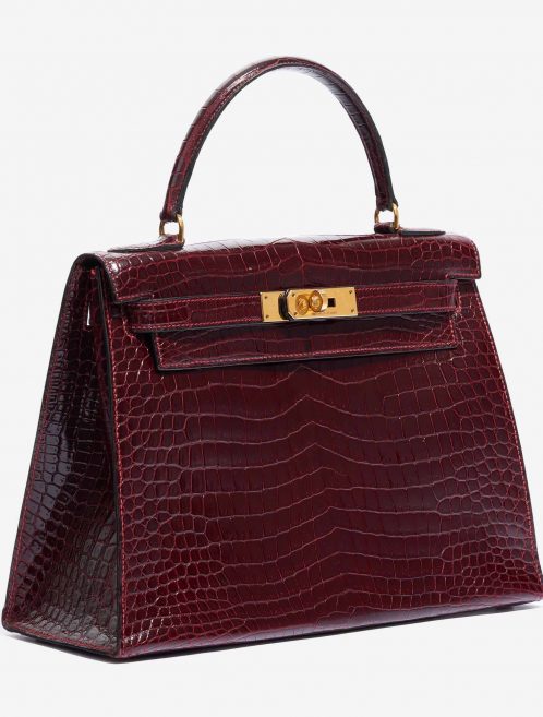 Hermès Kelly 28 Porosus Crocodile Bordeaux