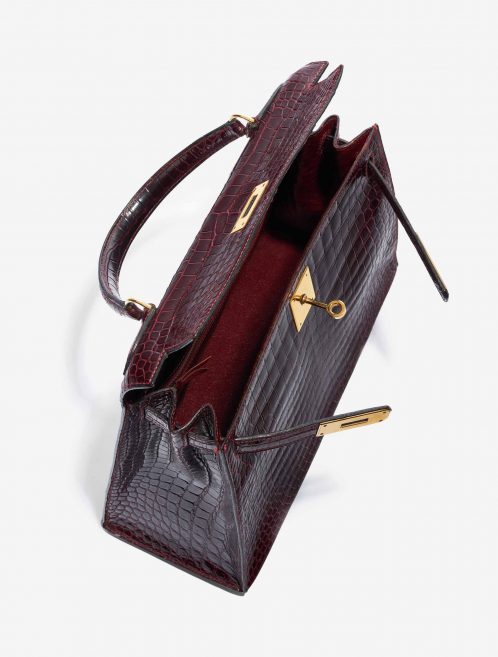 Hermès Kelly 28 Porosus Crocodile Bordeaux