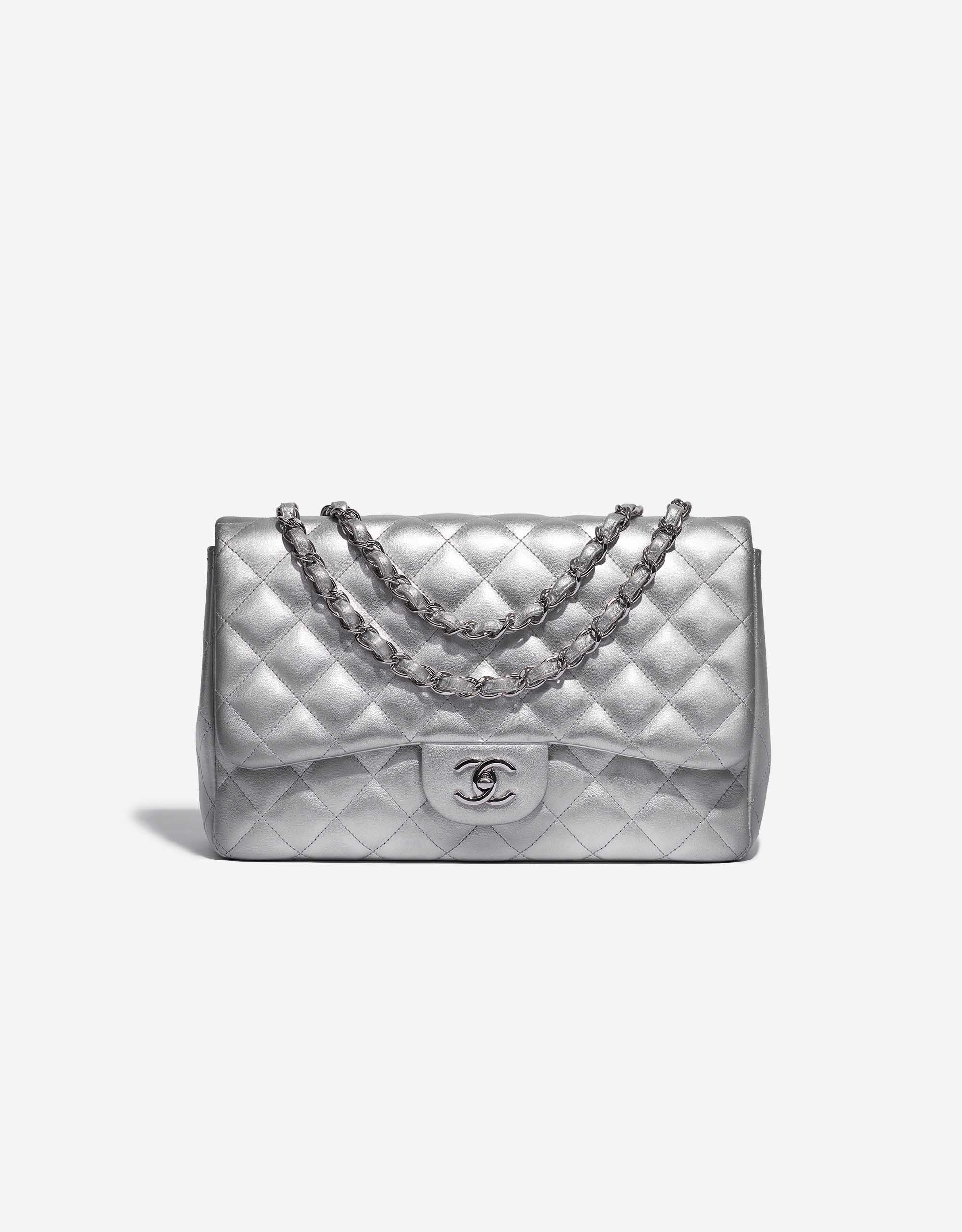 Chanel Timeless Jumbo Lamb Silver | SACLÀB
