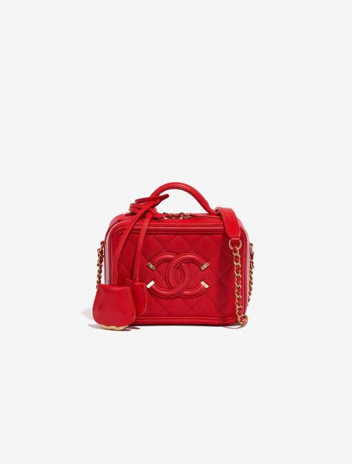 Chanel Vanity Case Small Caviar Red