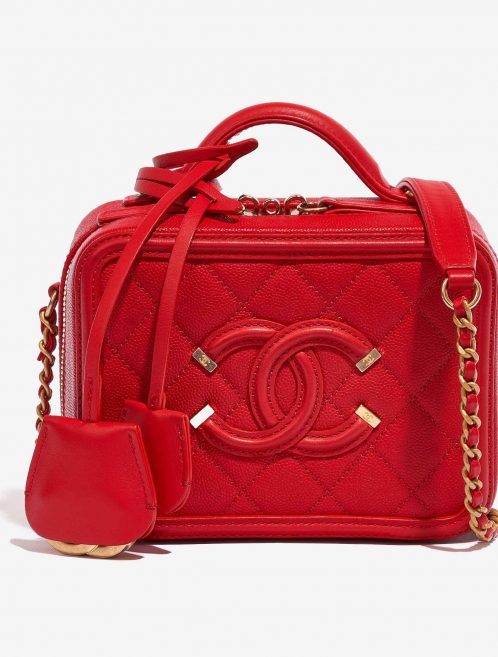 Chanel Vanity Case Small Caviar Red