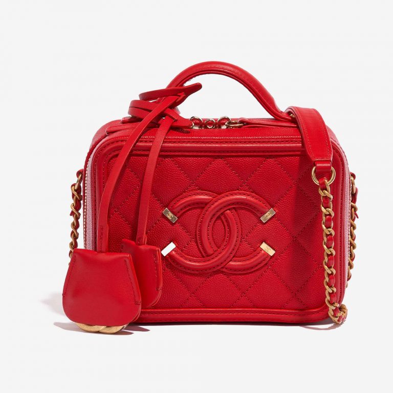 Chanel Vanity Case Small Caviar Red