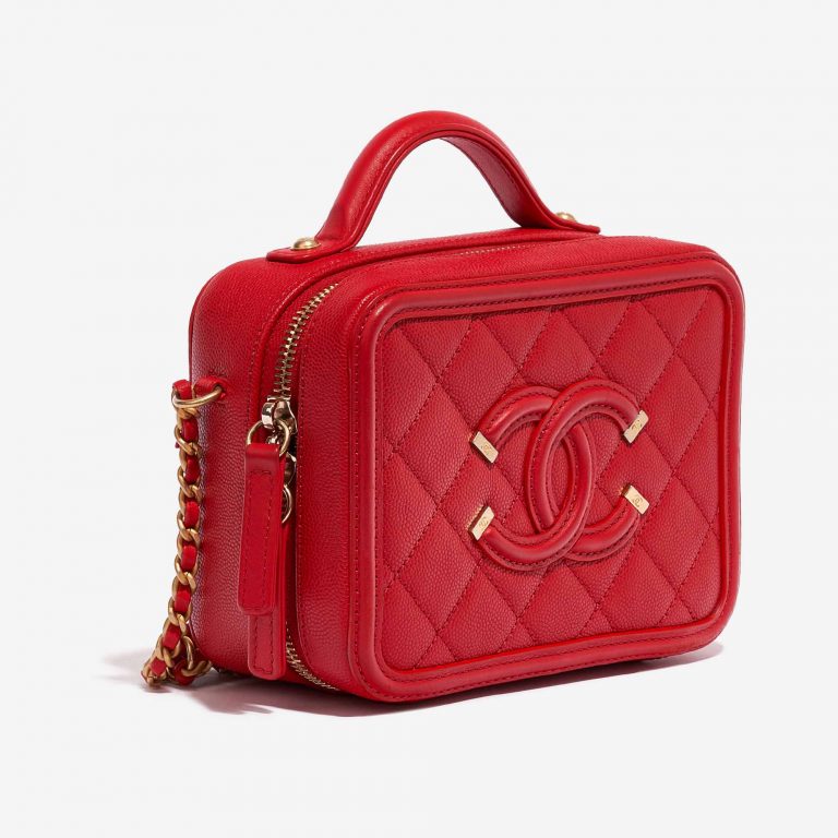 Chanel Vanity Case Small Caviar Red