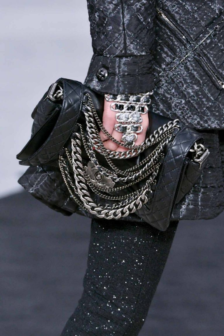 Chanel Boy Reverso Black with Chains Runway Fall/Winter 2013 | Shop pre-loved luxury bags on SACLÀB