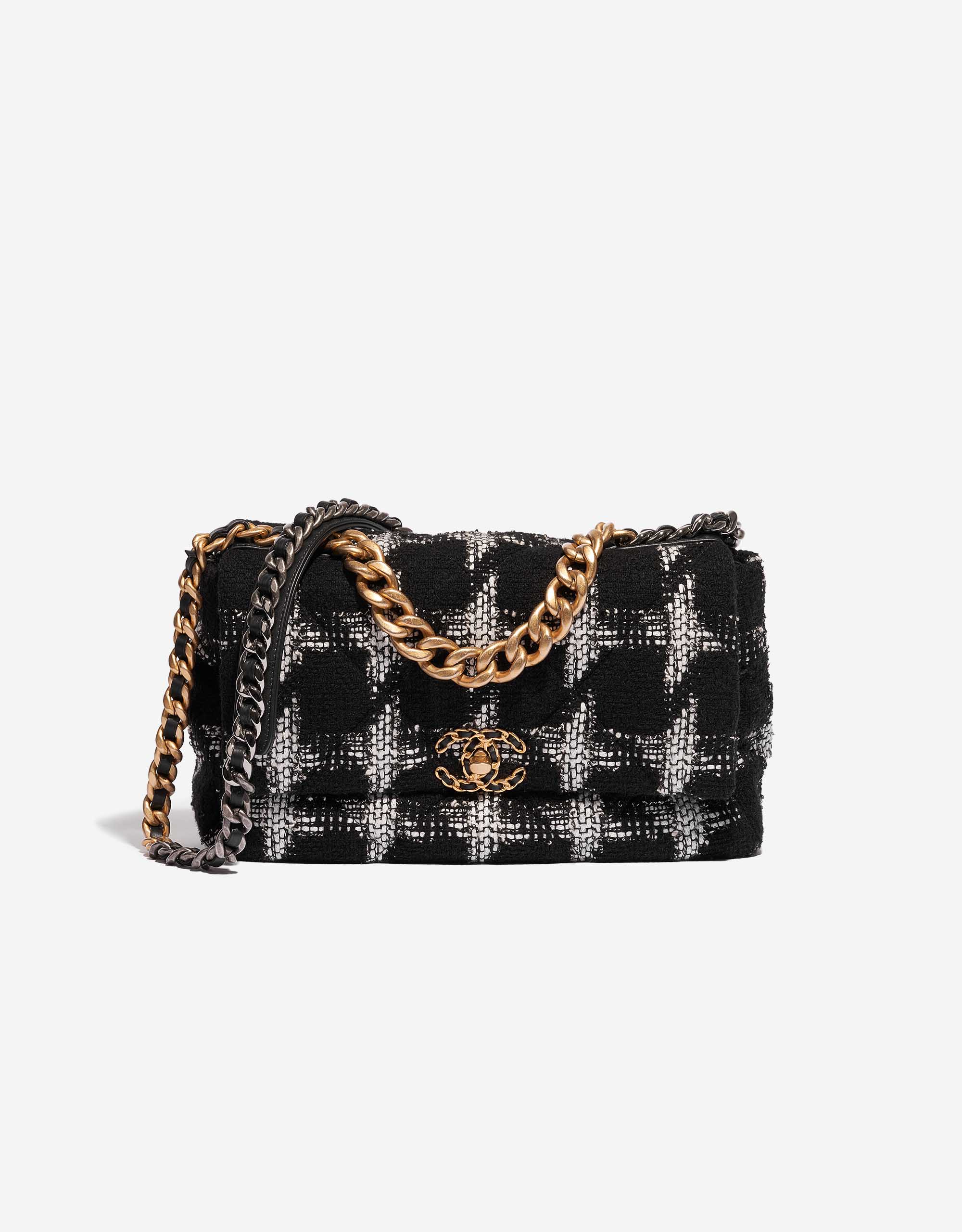 Chanel 19 Large Tweed Black White SACLÀB
