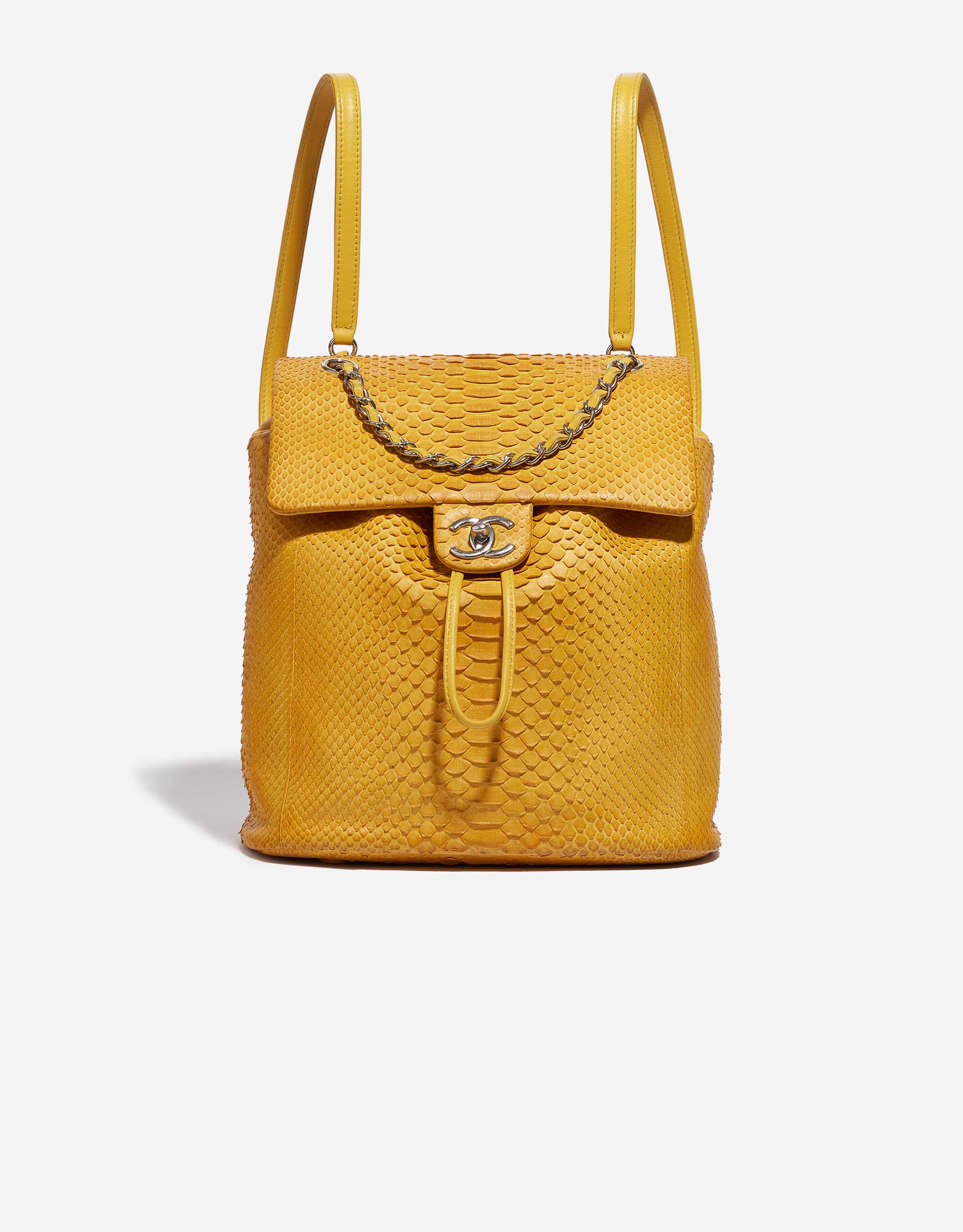 Chanel Backpack Python Yellow | SACLÀB