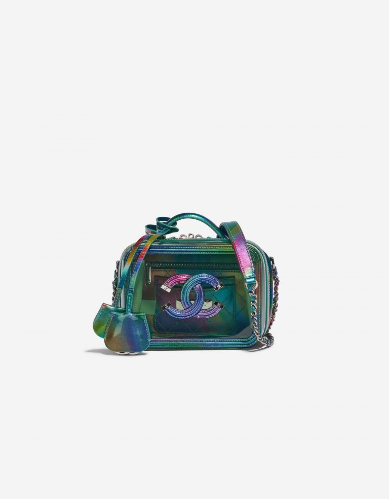Chanel Vanity Case Small Rainbow Patent Iridescent Green / Transparent