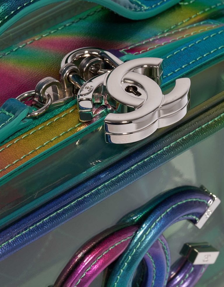 Chanel Vanity Case Small Rainbow Patent Iridescent Green / Transparent