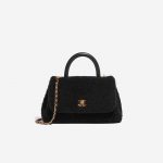 Chanel Handle Medium Shearling Black