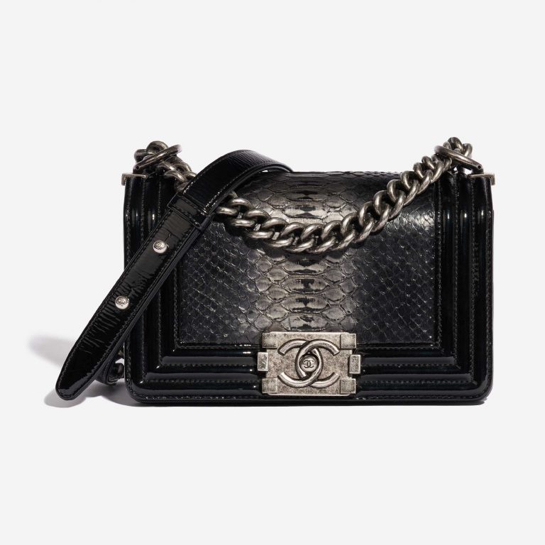 Chanel Boy Small Python Black