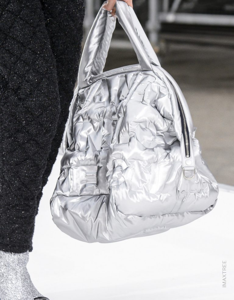 Chanel Fall Winter 2017 Silver Nylon Shopper