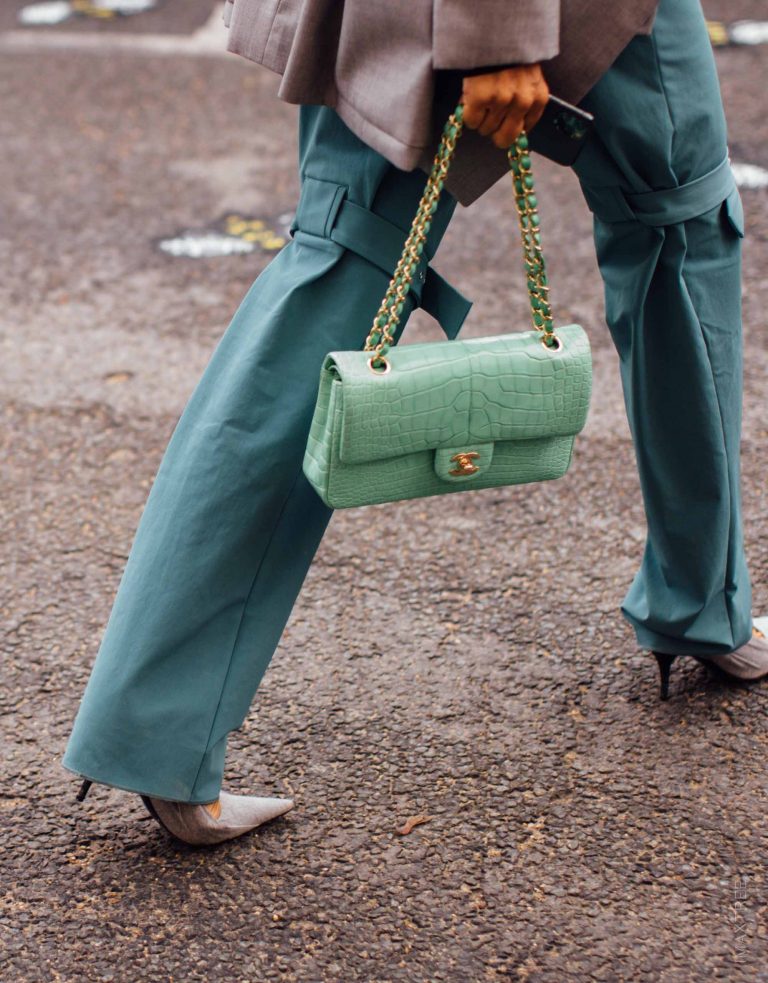 Chanel Alligator Flap Bag Streetstyle