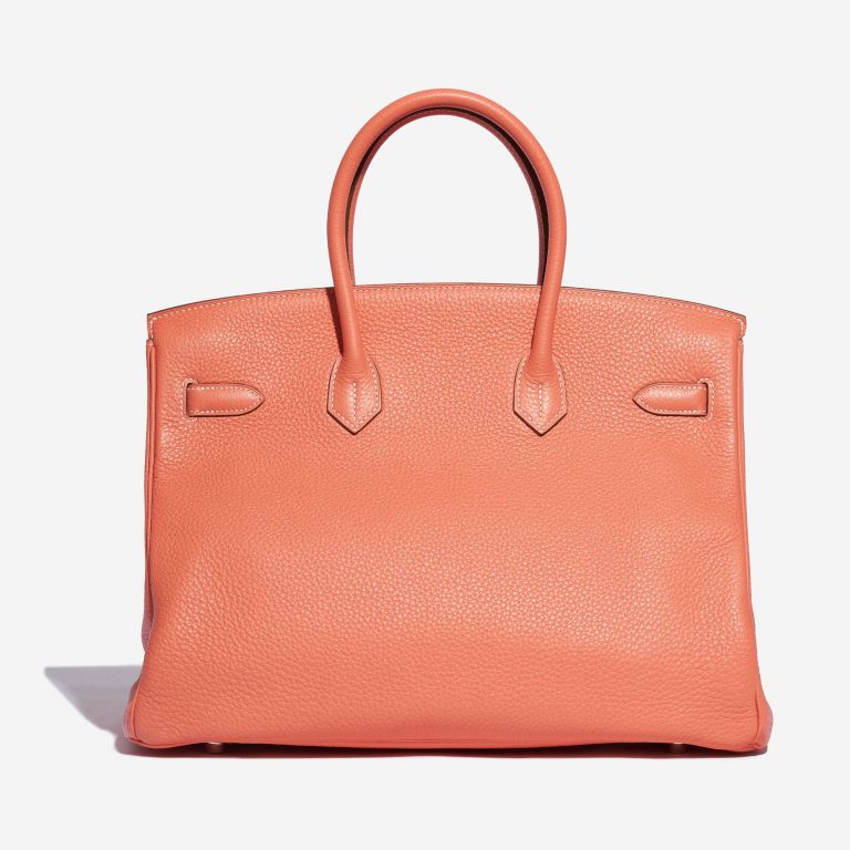 Pre-owned Hermès bag Birkin 35 Clemence Crevette Orange, Pink, Red, Rose Back | Sell your designer bag on Saclab.com