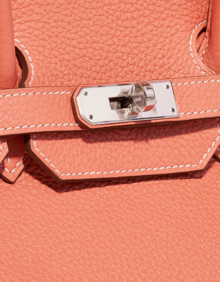 Pre-owned Hermès bag Birkin 35 Clemence Crevette Orange, Pink, Red, Rose Closing System | Sell your designer bag on Saclab.com