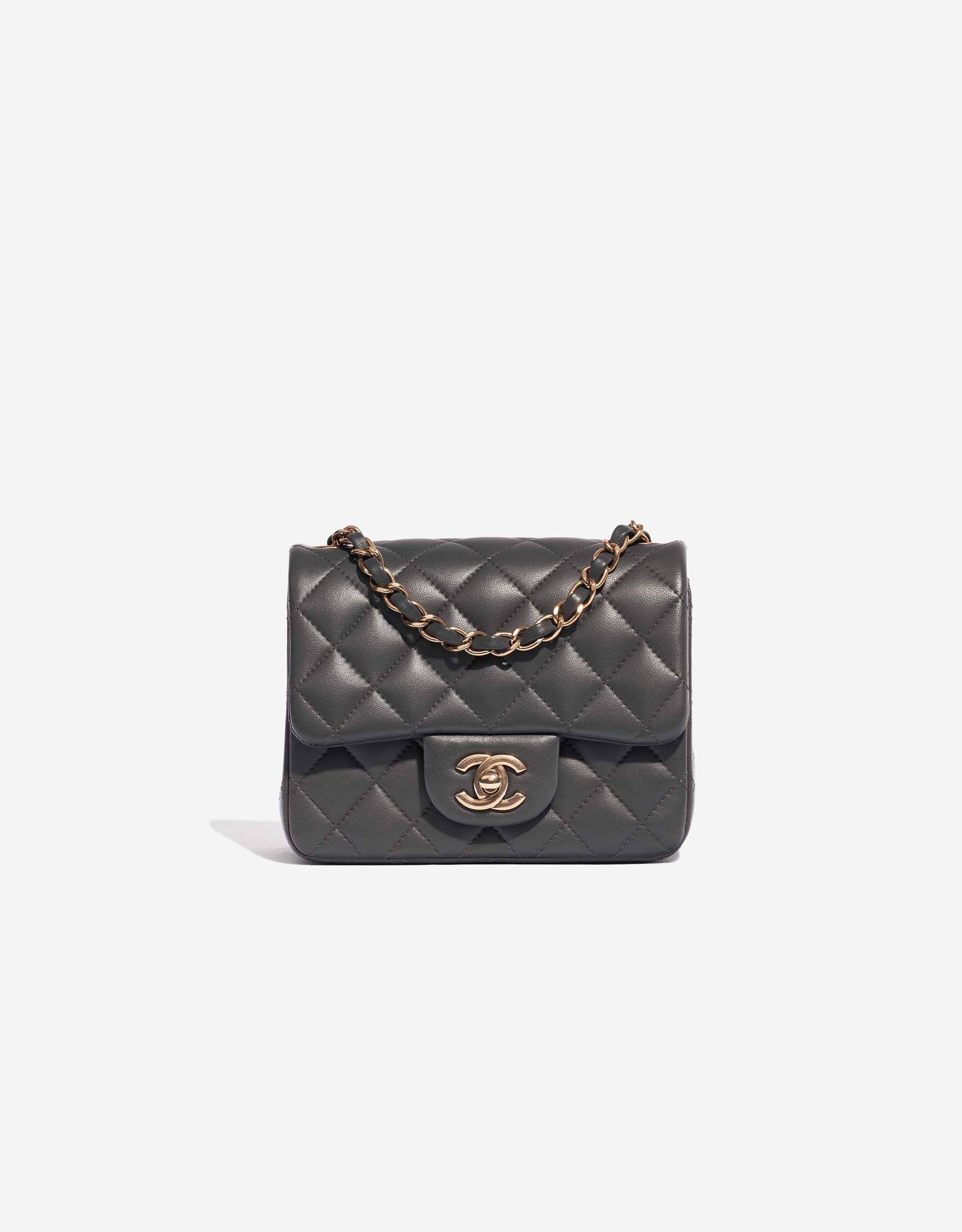 Chanel Timeless Mini Square Lamb Grey | SACLÀB