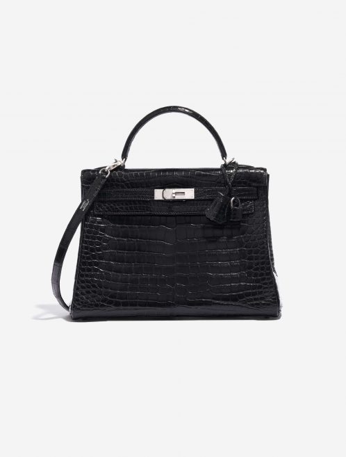 "Hermès Kelly 32 Porosus Crocodile Black "