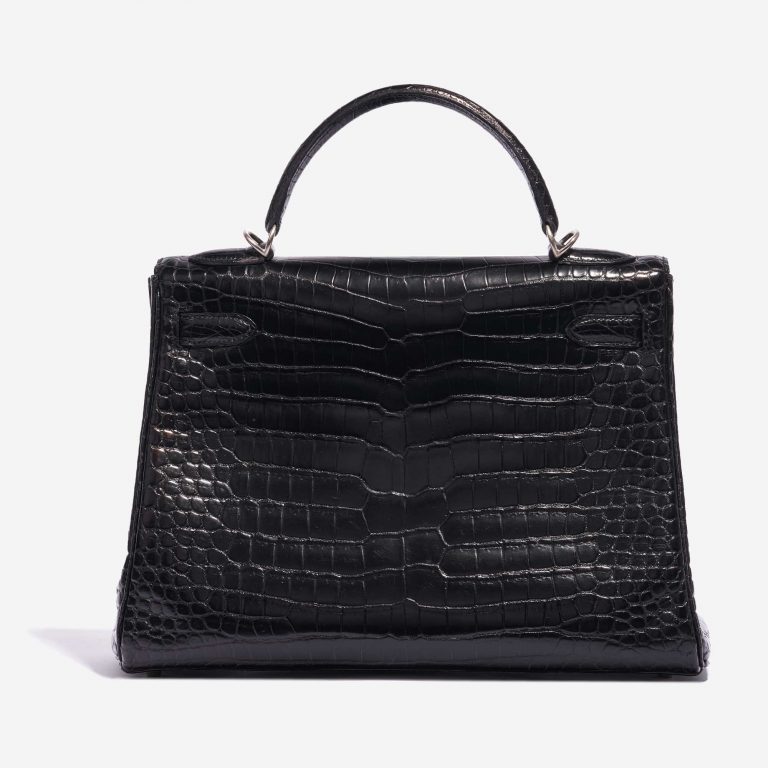 "Hermès Kelly 32 Porosus Crocodile Black "