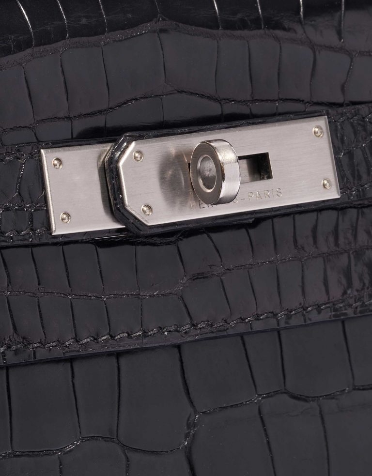 "Hermès Kelly 32 Porosus Crocodile Black "